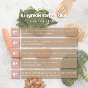 Ementa semanal saudável: 8 ingredientes para 5 dias!